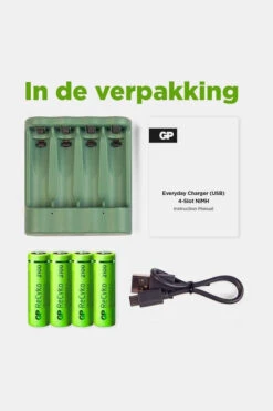 GP BATTERIES USB Battery Charger B421 4X Recyko AA 2100 MAh -NL Kampeeruitrusting Verkoop 2024 b3gc390025 8989 07 nl